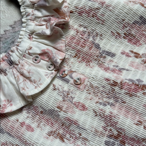 Tullabee Floral Smocked Midi Dress Cottagecore Meadow Romance Size M - Picture 5 of 12